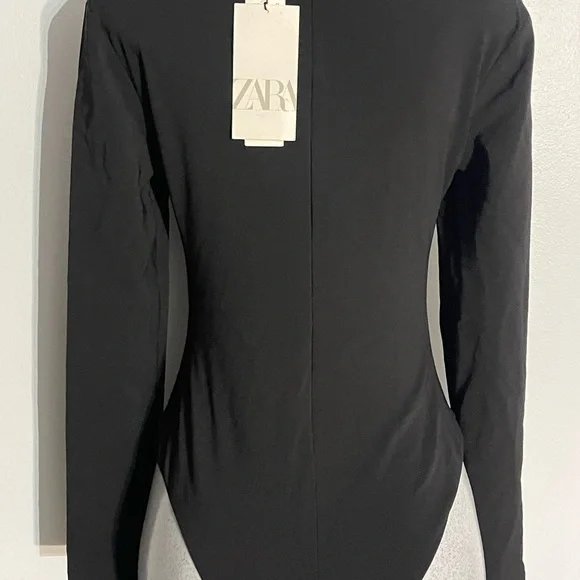 Zara Black Lace-Up Bodysuit - Picture 2 of 3
